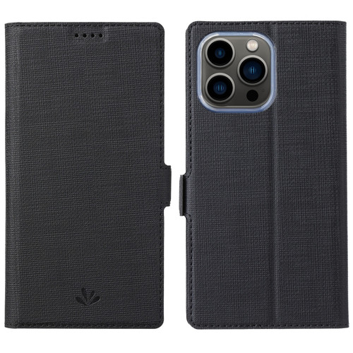 iPhone 13 Pro ViLi K Series Dual-side Buckle Magsafe Leather Phone Case  - Black