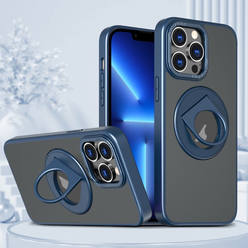 iPhone 13 Pro Rotating Ring Magnetic Holder Phone Case - Blue