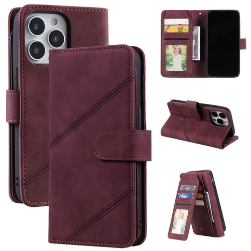 iPhone 13 Pro Skin Feel Horizontal Flip Leather Phone Case  - Red