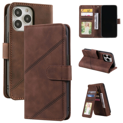 iPhone 13 Pro Skin Feel Horizontal Flip Leather Phone Case  - Brown