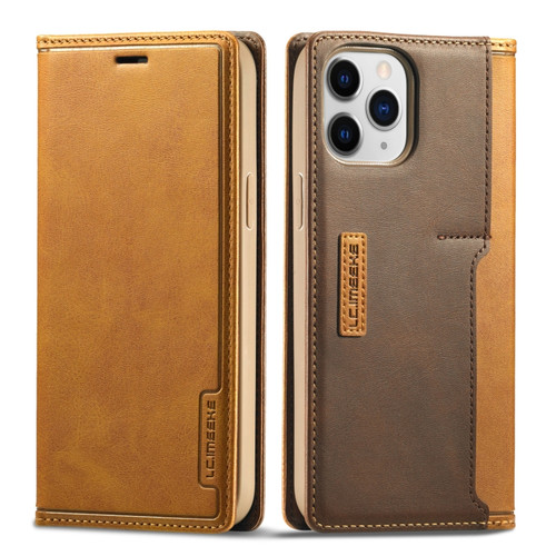 iPhone 13 Pro LC.IMEEKE LC-001 Series PU + TPU Color Matching Frosted Horizontal Flip Leather Case with Holder & Card Slot  - Brown