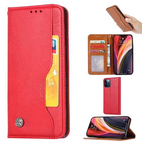 iPhone 13 Pro Knead Skin Texture Horizontal Flip Leather Case with Photo Frame & Holder & Card Slots & Wallet  - Red