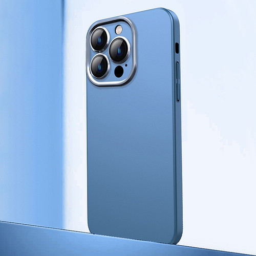 iPhone 13 Pro Frosted Metal Material Phone Case with Lens Protection - Blue