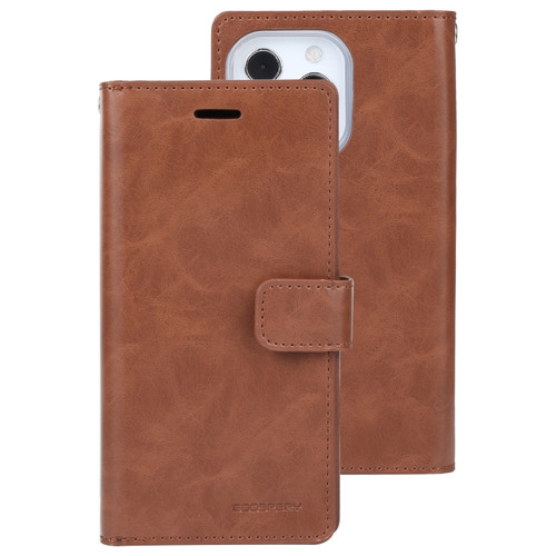 iPhone 13 Pro GOOSPERY MANSOOR Crazy Horse Texture Horizontal Flip Leather Case with Holder & Card Slots & Wallet  - Brown