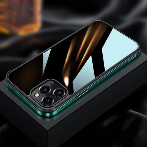 iPhone 13 Pro SULADA Metal Frame + Nano Glass + TPU Phone Case  - Dark Night Green