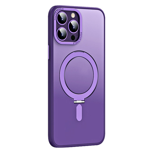 iPhone 13 Pro Skin Feel MagSafe Shockproof Phone Case with Holder - Purple