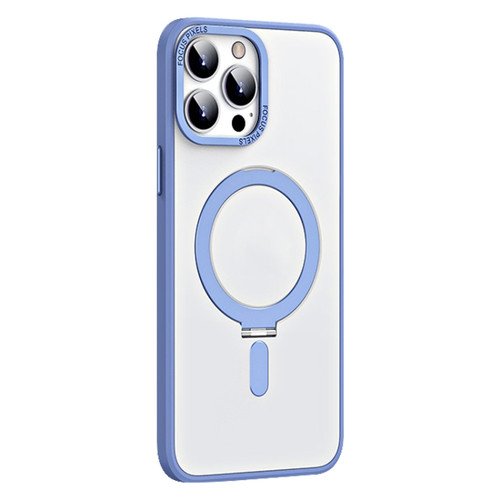 iPhone 13 Pro Skin Feel MagSafe Shockproof Phone Case with Holder - Light Blue
