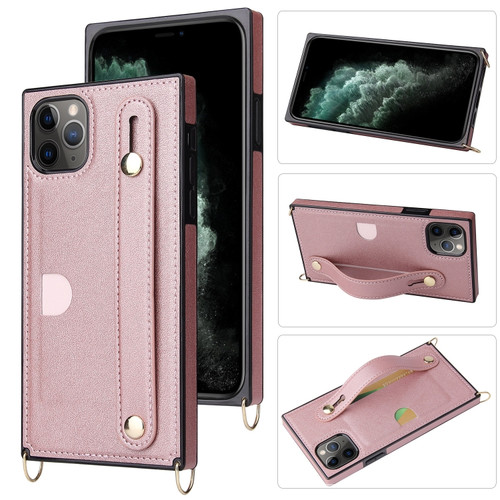 iPhone 13 Pro Crossbody Lanyard Shockproof Protective Phone Case  - Rose Gold