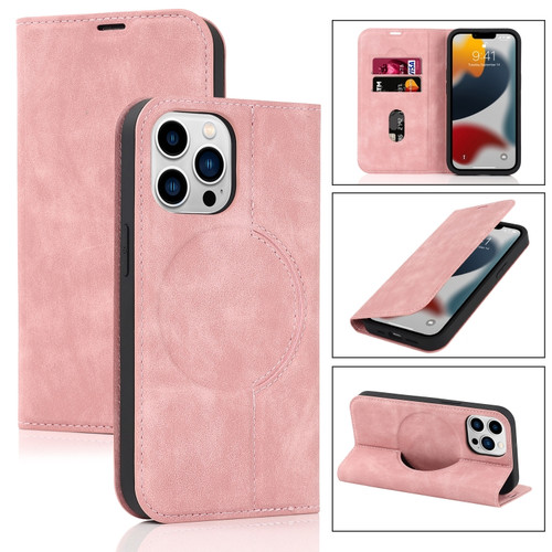 iPhone 13 Pro Wireless Charging Magsafe Leather Phone Case  - Pink