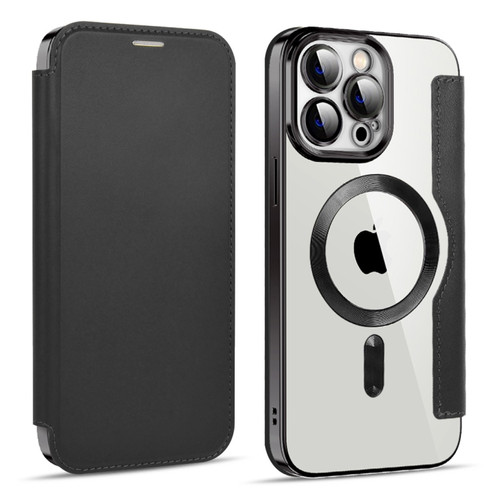 iPhone 13 Pro MagSafe Magnetic RFID Anti-theft Leather Phone Case - Black