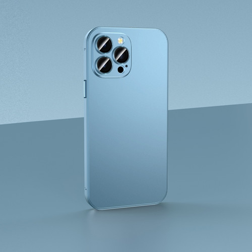 iPhone 13 Pro Skin Feel Frosted Metal Phone Case - Blue