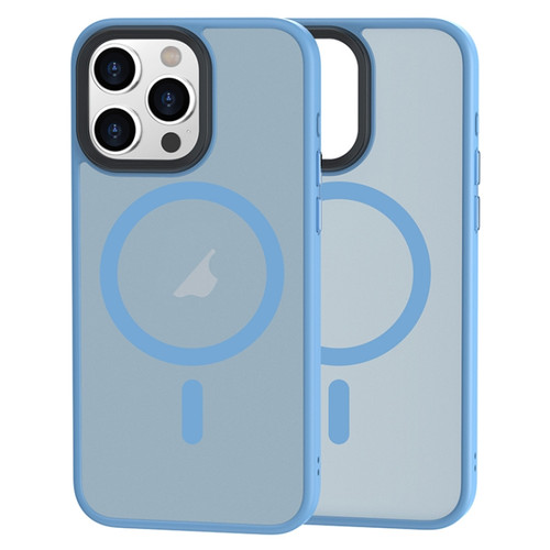 iPhone 13 Pro Brilliant Series MagSafe Micro-frosted Anti-fingerprint PC Phone Case - Blue