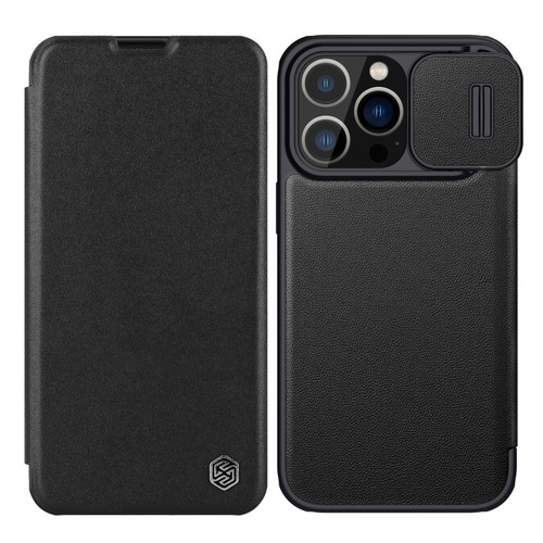 iPhone 13 Pro NILLKIN QIN Series Pro Sliding Camera Cover Leather Phone Case  - Black