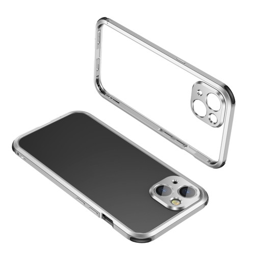 iPhone 13 Pro Four Corners Shockproof Metal Frame Phone Case  - White