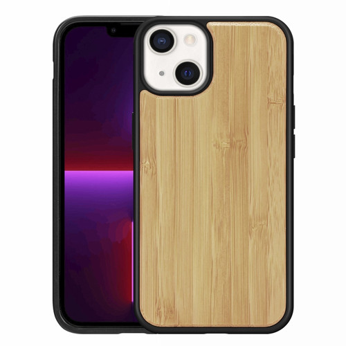 iPhone 13 Wood Veneer TPU Shockproof Phone Case - Bamboo