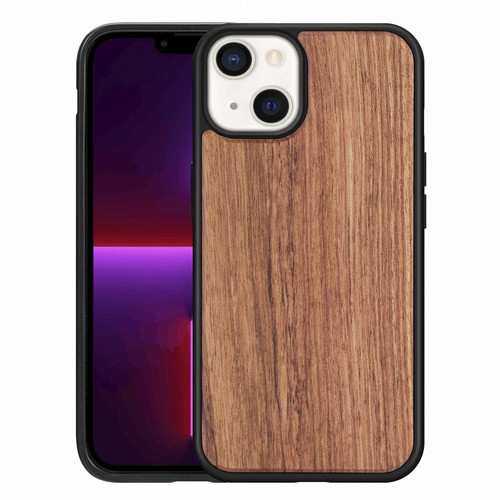 iPhone 13 Wood Veneer TPU Shockproof Phone Case - Palisander