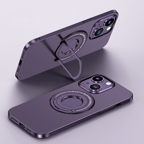 iPhone 13 Matte Magsafe Magnetic Phone Case with Trolley Holder - Night Purple