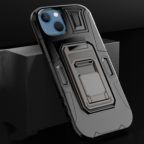 iPhone 13 MechaWarrior Multifunctional Holder Phone Case - Black