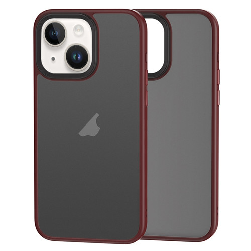 iPhone 13 Brilliant Series Micro-frosted Anti-fingerprint PC Phone Case - Purplish Red