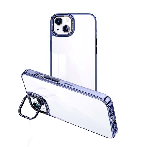 iPhone 13 Invisible Camera Holder Transparent Phone Case - Blue