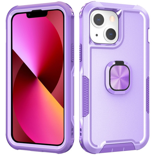 iPhone 13 3 in 1 PC + TPU Phone Case with Ring Holder - Purple