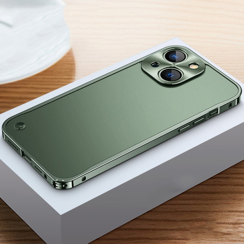 iPhone 13 Metal Frame Frosted Case - Dark Green