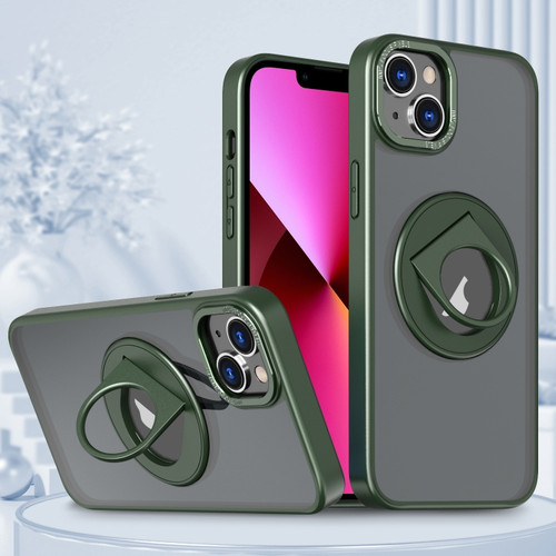iPhone 13 Rotating Ring Magnetic Holder Phone Case - Green