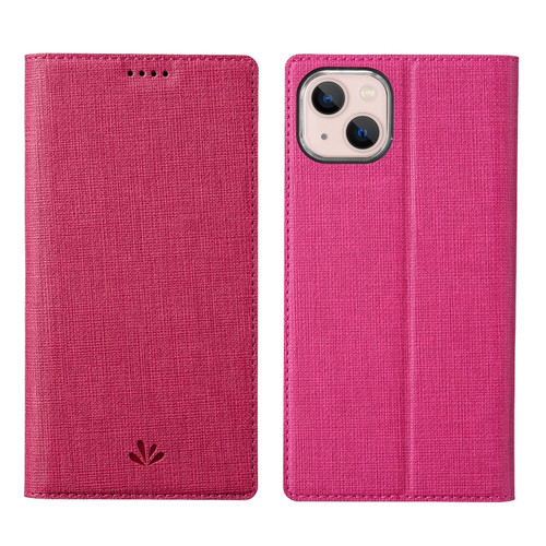 iPhone 13 ViLi DMX Series Shockproof Magsafe Magnetic Horizontal Flip Leather Phone Case - Rose Red