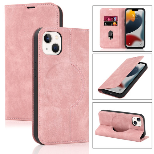 iPhone 13 Wireless Charging Magsafe Leather Phone Case - Pink