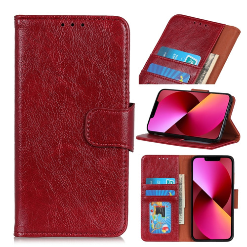 iPhone 13 Nappa Texture Horizontal Flip Leather Case with Holder & Card Slots & Wallet - Red