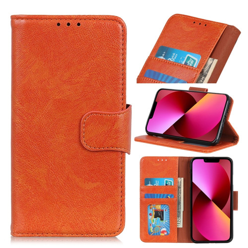 iPhone 13 Nappa Texture Horizontal Flip Leather Case with Holder & Card Slots & Wallet - Orange