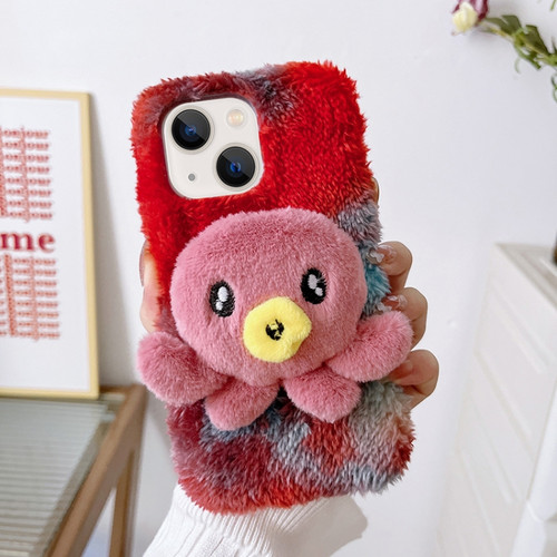 iPhone 13 Octopus Plush TPU Phone Case - Red