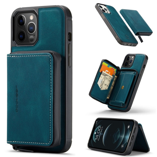 iPhone 13 JEEHOOD Magnetic Zipper Horizontal Flip Leather Case with Holder & Card Slot & Wallet - Blue