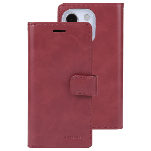 iPhone 13 GOOSPERY MANSOOR Crazy Horse Texture Horizontal Flip Leather Case with Holder & Card Slots & Wallet - Wine Red