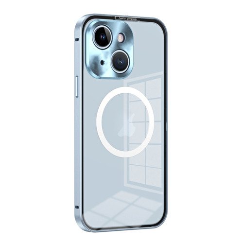 iPhone 13 MagSafe HD Spring Buckle Metal Phone Case - Sierra Blue