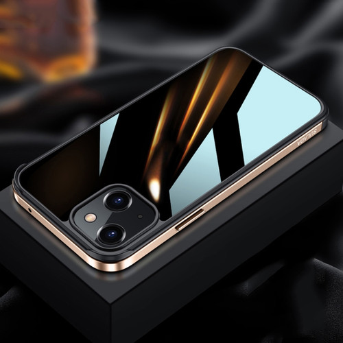 iPhone 13 SULADA Metal Frame + Nano Glass + TPU Phone Case - Gold