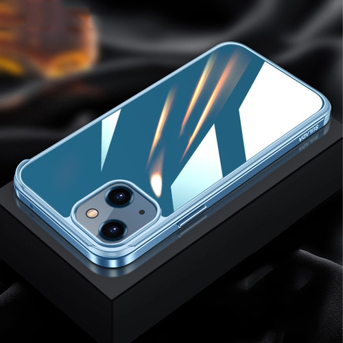 iPhone 13 SULADA Metal Frame + Nano Glass + TPU Phone Case - Sierra Blue