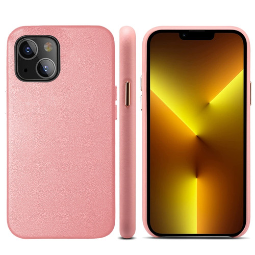 iPhone 13 Lamb Grain PU Back Cover Phone Case - Pink