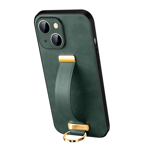 iPhone 13 SULADA Cool Series PC + Leather Texture Skin Feel Shockproof Phone Case  - Green