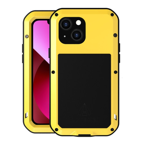 iPhone 13 LOVE MEI Metal Shockproof Life Waterproof Dustproof Protective Phone Case - Yellow