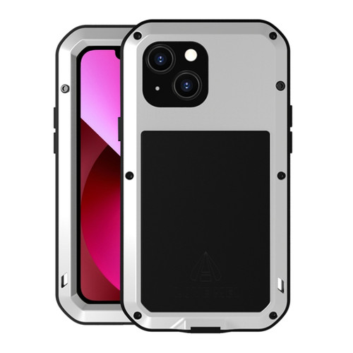 iPhone 13 LOVE MEI Metal Shockproof Life Waterproof Dustproof Protective Phone Case - Silver