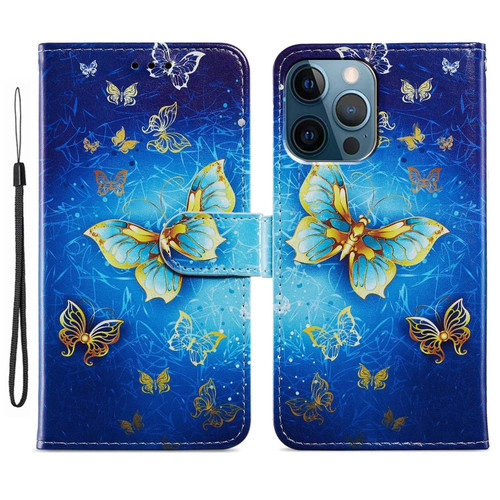 iPhone 15 Pro Max Colored Drawing Leather Phone Case - Phnom Penh Butterfly