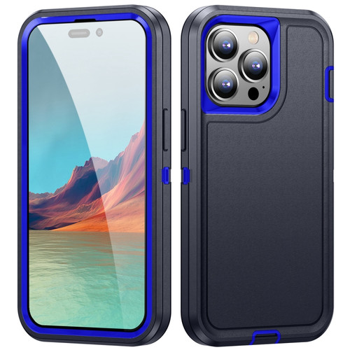 iPhone 15 Pro Max Life Waterproof Rugged Phone Case - Dark Blue + Royal Blue