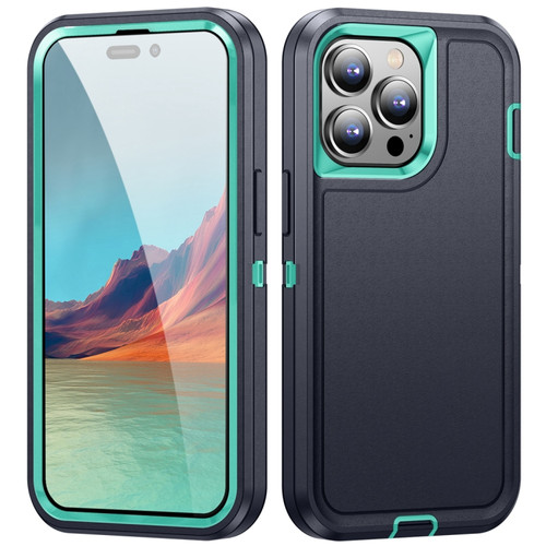 iPhone 15 Pro Max Life Waterproof Rugged Phone Case - Dark Blue + Light Blue
