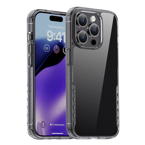 iPhone 15 Pro Max iPAKY YG Series Transparent PC+TPU Phone Case - Transparent Black