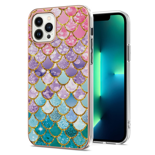 iPhone 15 Pro Max Electroplating Pattern IMD TPU Shockproof Case - Colorful Scales