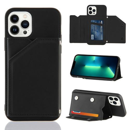 iPhone 15 Pro Max Skin Feel PU + TPU + PC Back Cover Shockproof Case - Black