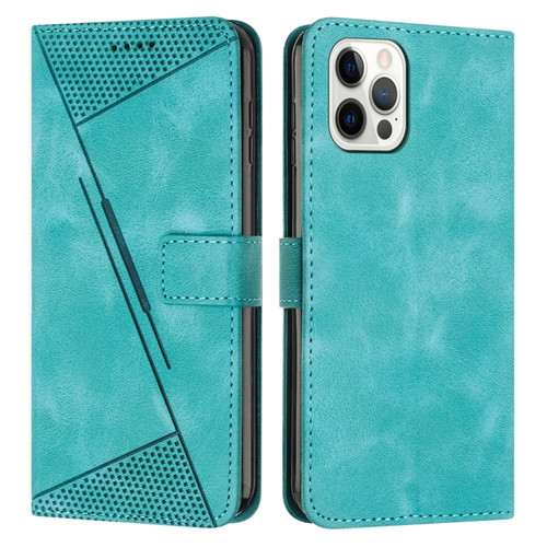 iPhone 15 Pro Max Dream Triangle Leather Phone Case with Lanyard - Green