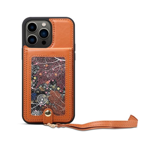 iPhone 15 Pro Max ESEBLE Star Series Lanyard Holder Card Slot Phone Case - Brown