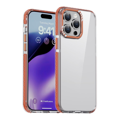 iPhone 15 Pro Max iPAKY MT Series Transparent PC+TPU Phone Case - Orange